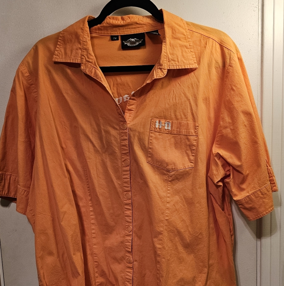 Harley Davison-Short Sleeve Shirt- Women's Size 2W‎